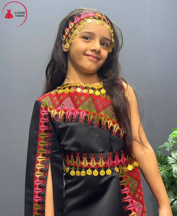 satin dress with 4 embroidery slices #k2