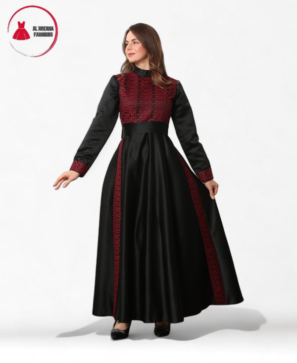 Heritage Embroidered Full-Length Dress – Elegant Craftsmanship & Timeless Design#1017