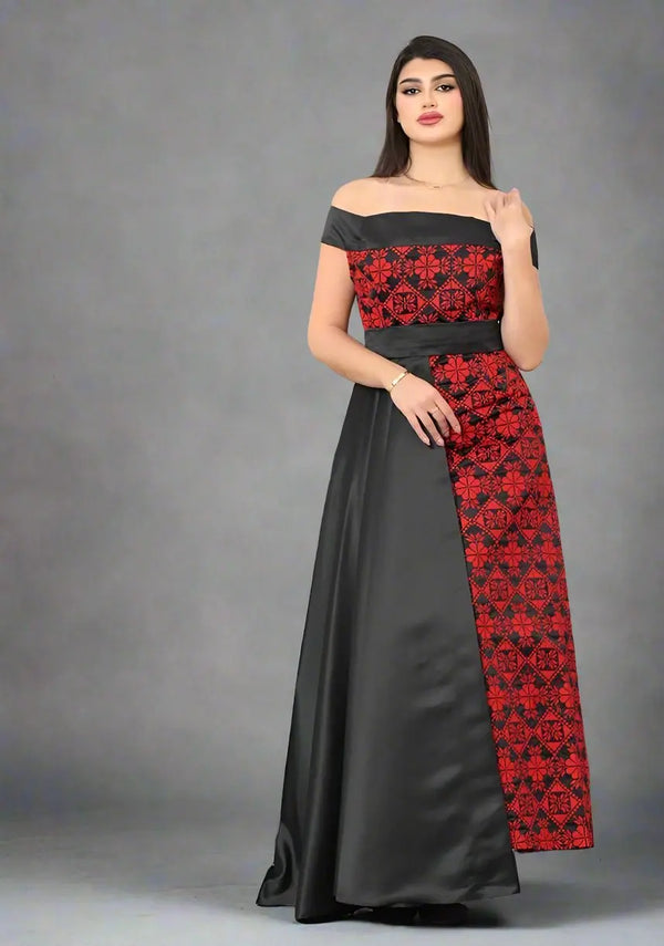 Stain dress with Traditional embroidery modern design #1005