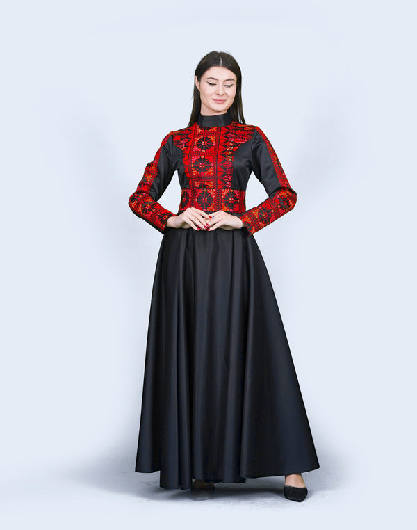 Stain dress with Traditional embroidery modern design #15